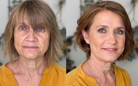couleur cheveux femme 70 ans hiver 2023 brun cendré doré