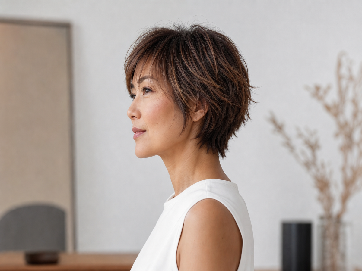 relooking effilé coupe de cheveux courte femme 40 50 ans ans pour paraitre plus jeune en 2023