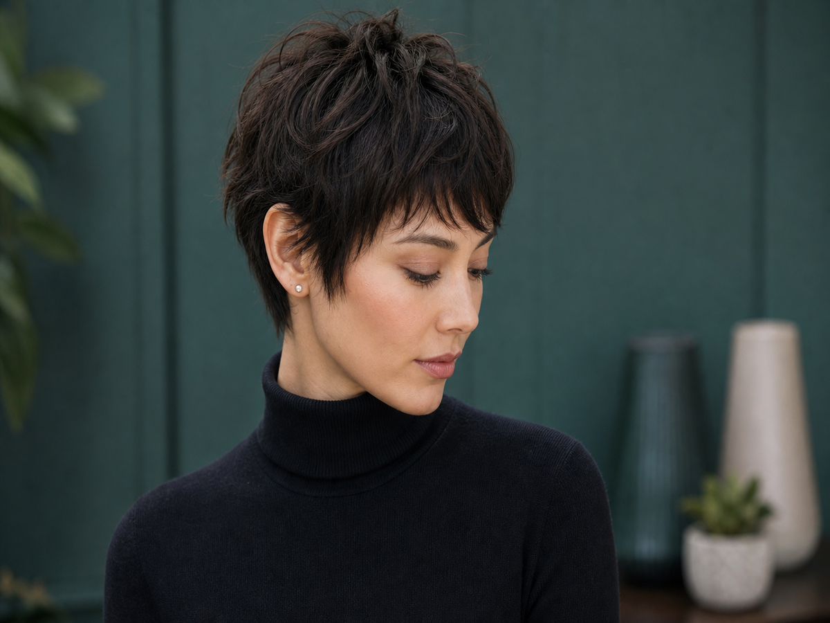 quelle coupe courte effilée femme 50 ans moderne 2023 adopter pour se rajeunir pixie cut effilée dégradée avec frange