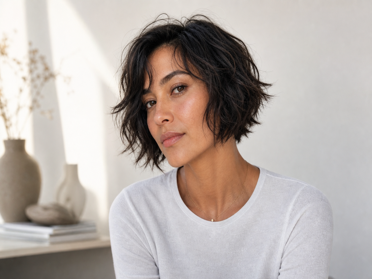 idée coupe courte femme 50 ans carré effilé visage rond ovale