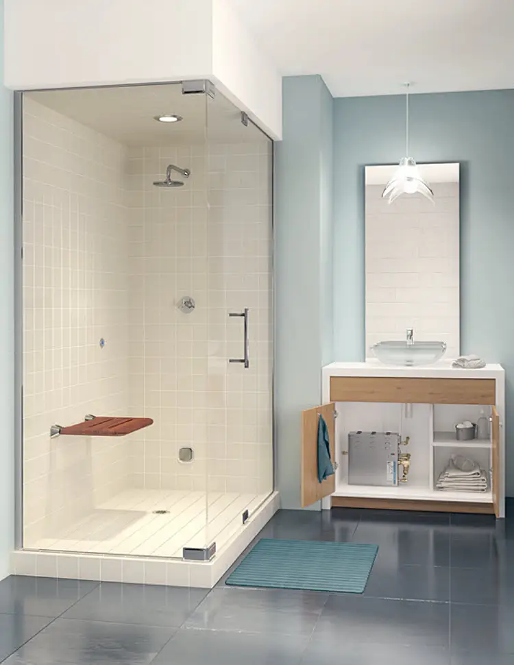 douche vapeur solution petite salle de bain rangement astuces