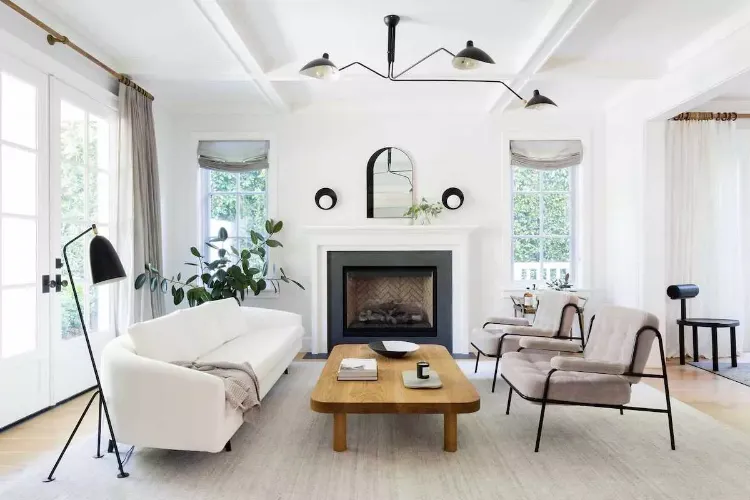 iluminação da sala de estar 2023 tendência lâmpada de teto braços ajustáveis ​​luminária de chão colocar sofá