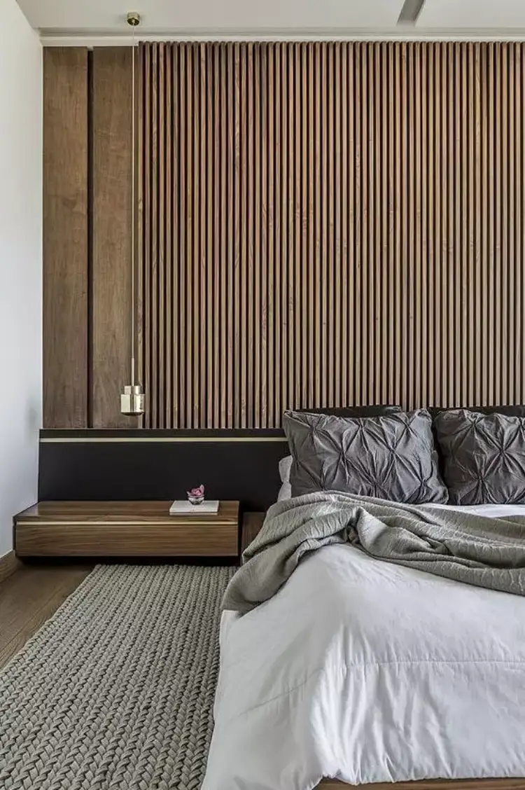 habiller un mur en bois boho bio lattes planche chambre tete de lit deco brico design interieur