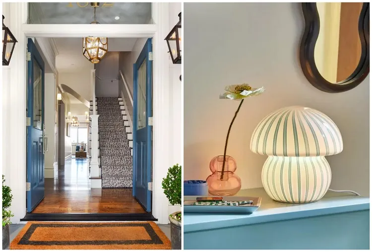 idéias blog projeto pinterest decoração de interiores tendências primavera verão 2023 entrada deco lâmpada cogumelo
