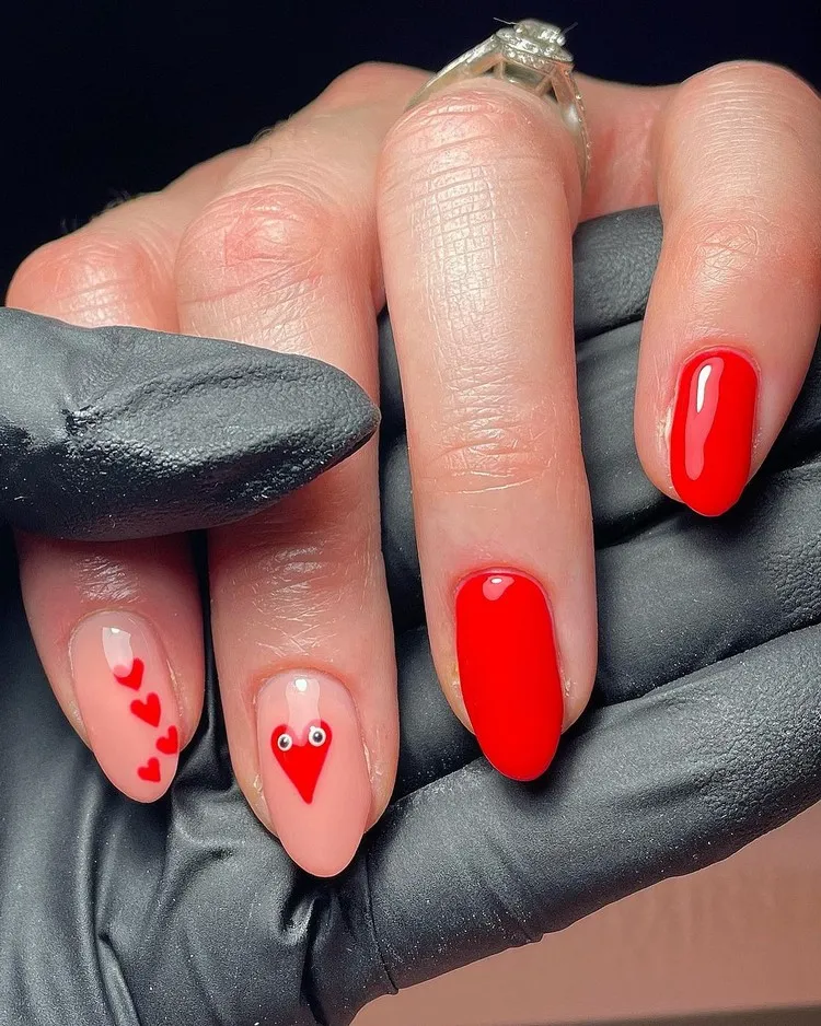 manucure tendance 2023 saint valentin nail art coloré ludique