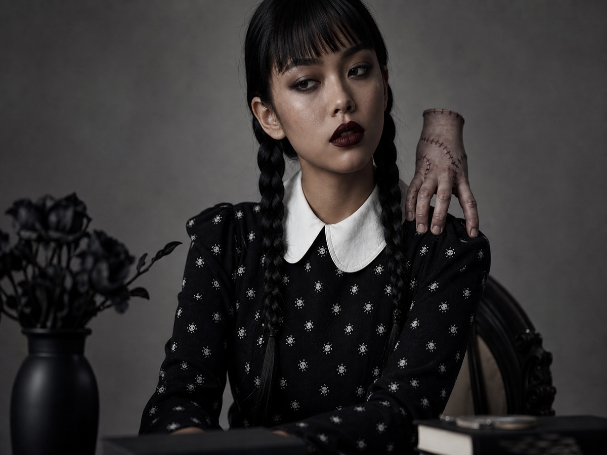 coiffure mercredi addams frange