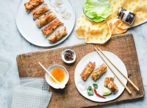 que faire avec airfryer recettes friteuse air chaud sans huile nems rouleau impérial