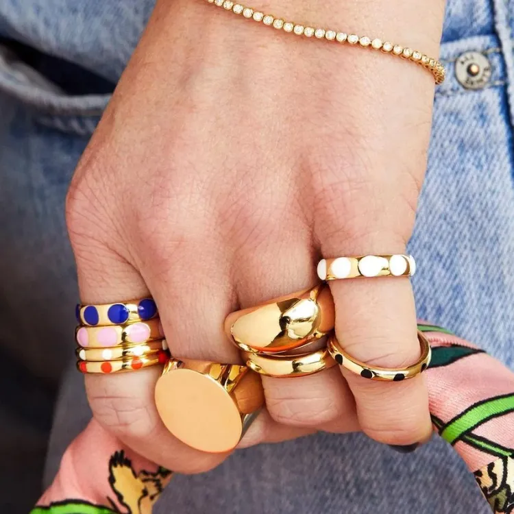 tendência de joias 2023 mulheres homens anéis imponentes anéis de sinete de ouro 