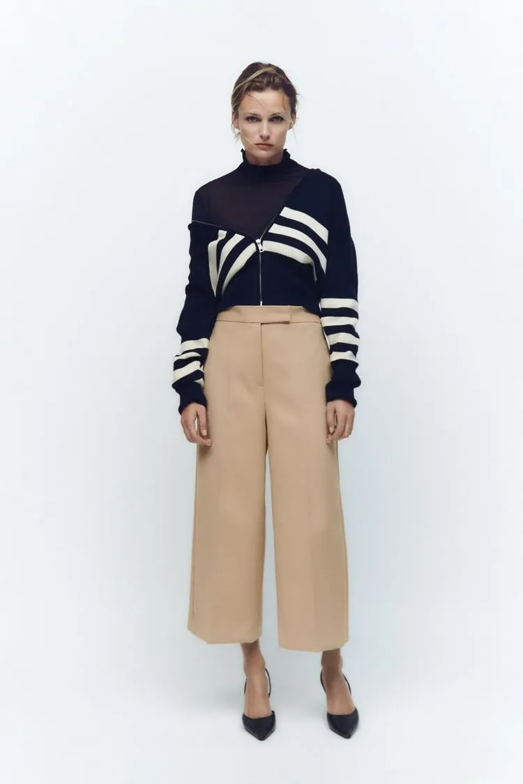 tendance mode printemps 2023 Zara pantalon large au-dessus du genou