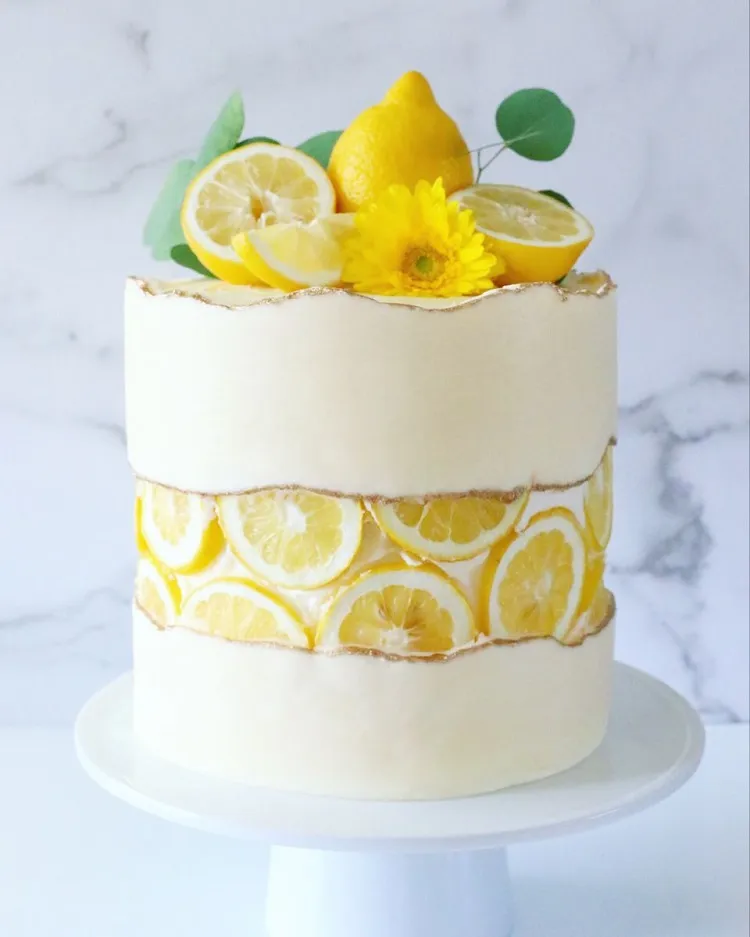 tendances cake design 2023 fault line cake citrons idée déco gateau anniversaire