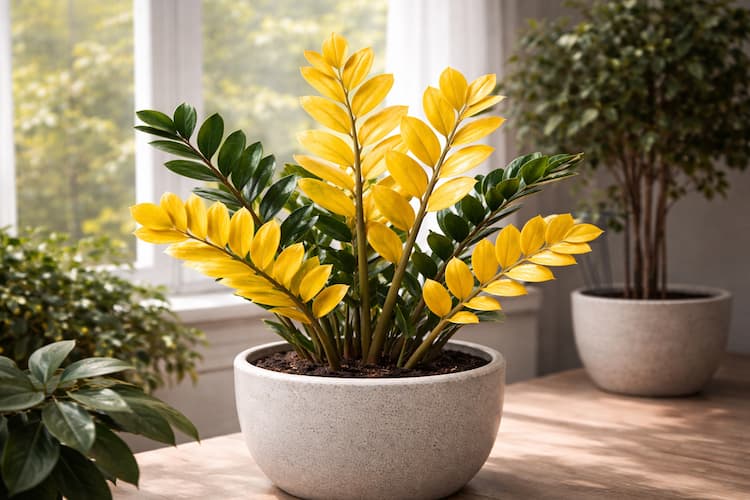 zamioculcas feuilles jaunes cause