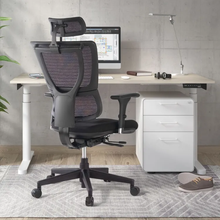 chaise de bureau ergonomique noir dossier reglable