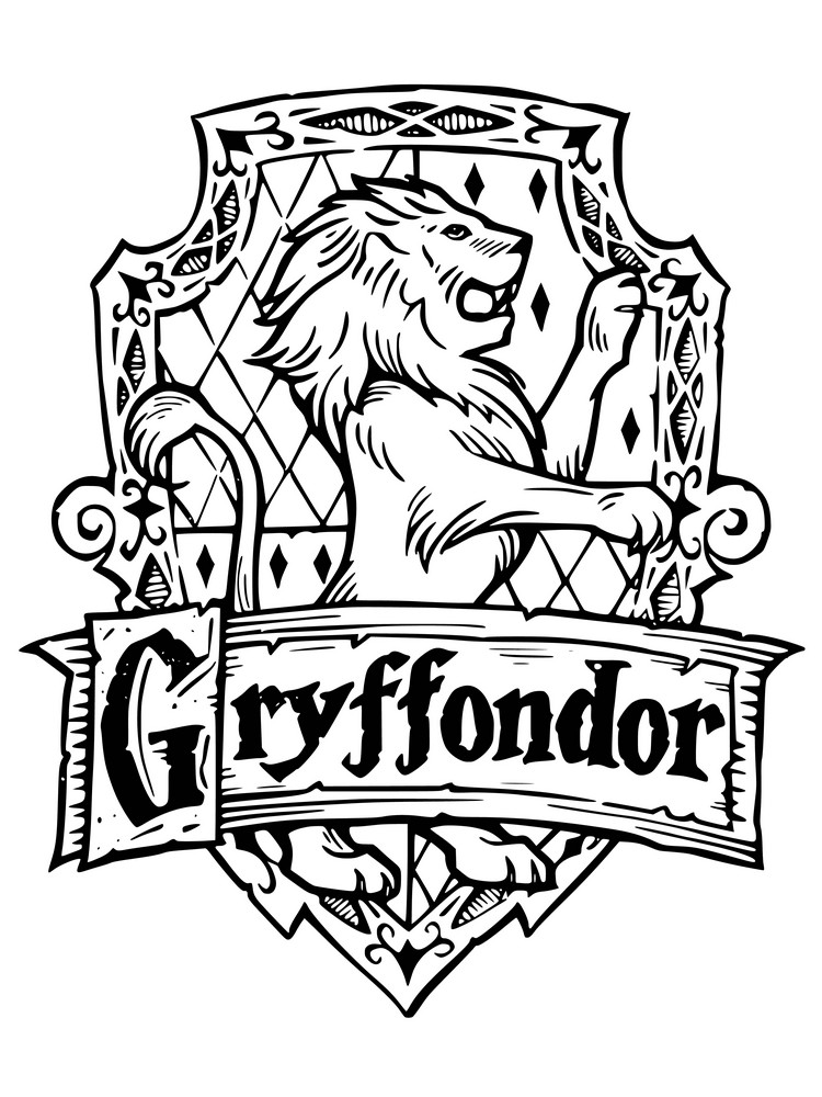 coloriage harry potter à imprimer les 4 maisons Gryffondor