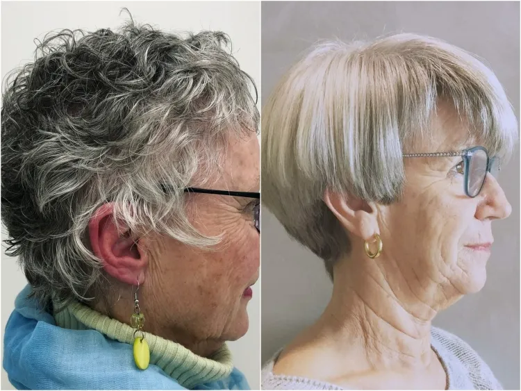 coupe de cheveux courte femme 80 ans lunettes lutin pixie coupe garçonne léger défait
