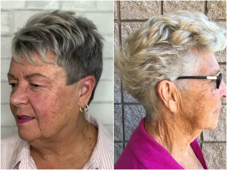 coupe de cheveux courte femme 80 ans profiter frange dissimuler imperfections âge