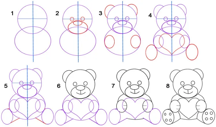 dessin ours facile comment dessiner ourson école élémentaire enfants 7 8 ans