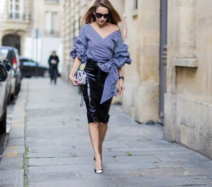 modele style jupe longue crayon en cuir pour quelle morphologie femme tendances mode 2023 silhouette en 8 taille haute