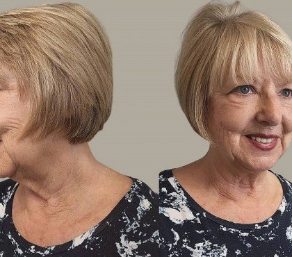 quel carré porter après 70 ans femme pour rajeunir visage carré camoufler rides double menton booster cheveux clairsemés