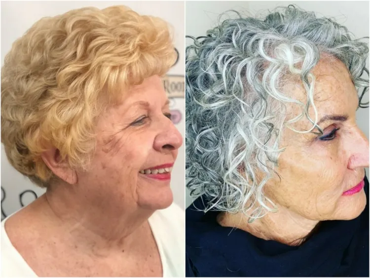 quelle coiffure à 80 ans cheveux bouclés rebond jeune grisaille authentique