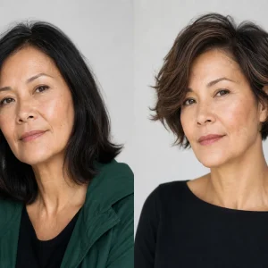 quelle coupe de cheveux pour visage carré adopter le carré très court avec une raie sur le côté coiffure anti-âge