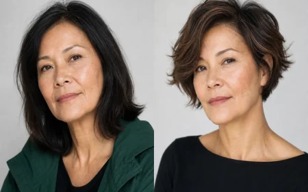 quelle coupe de cheveux pour visage carré adopter le carré très court avec une raie sur le côté coiffure anti-âge