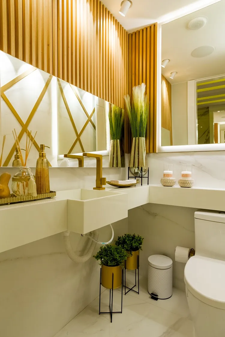 tendance salle de bain 2023 en bois et blanc