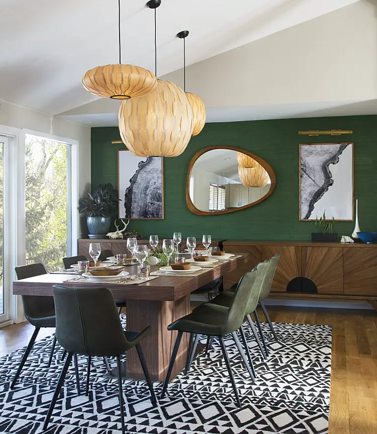 vert nature couleur peinture salle à manger 2023 moderne tendance