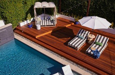 chaise longue salon de jardin pour piscine tendances 2023 meubles bois moderne