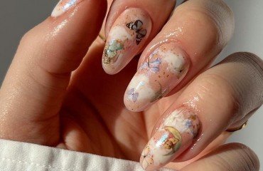 cloud nail art couleurs pastel idée déco ongles