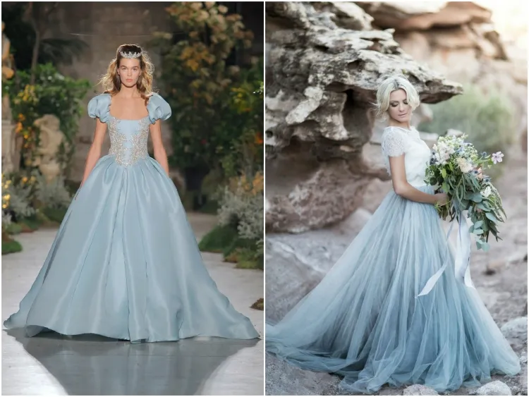 comment choisir la couleur de la robe nuptiale nuance bleu pâle paix pureté symbolise
