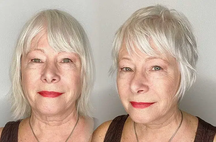 coupe de cheveux femme 70 ans visage rond