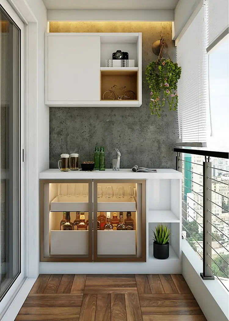 meuble bar pour aménager balcon ouvert élégant déco design exterieur