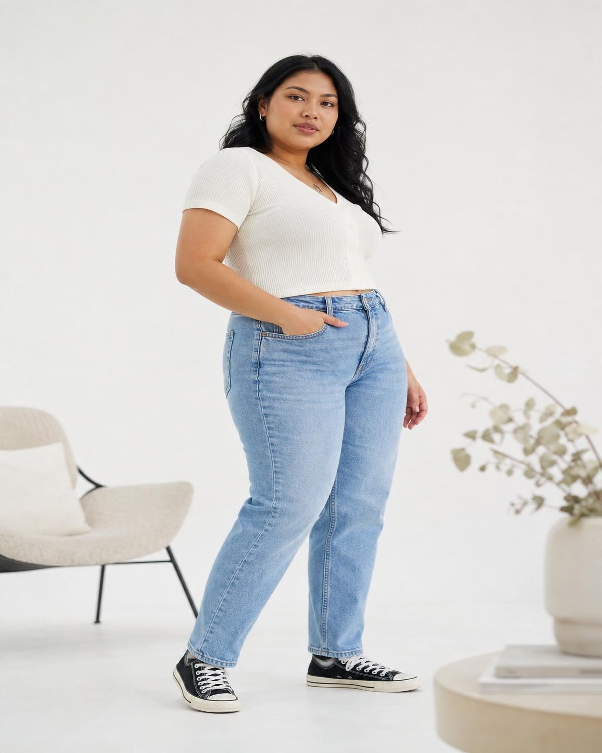 modèle jean mom pour ventre grossi