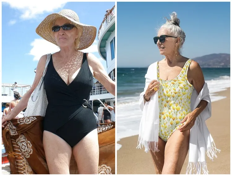 photos modeles maillot de bain 1 piece femme 50 ans 60