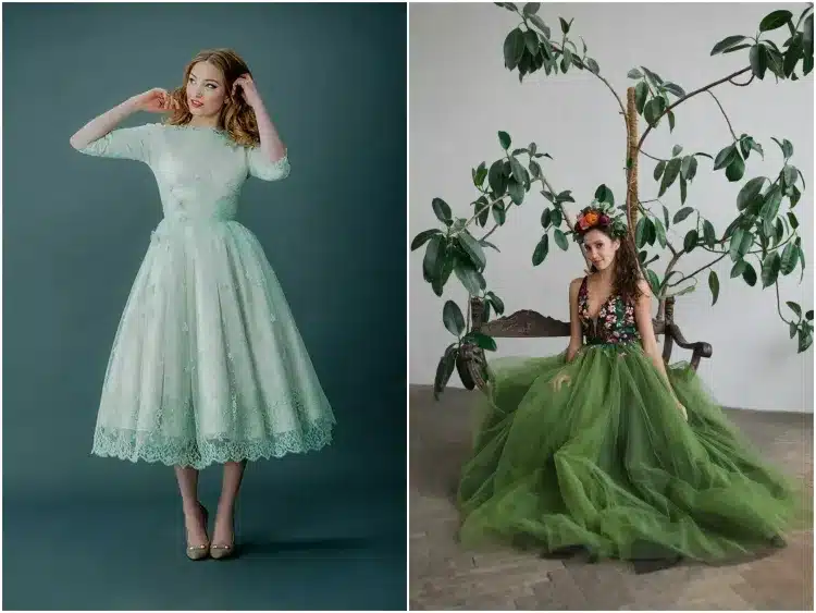 quelle couleur robe de mariée choisir mariage green correspond idée nuances éméraude sauge