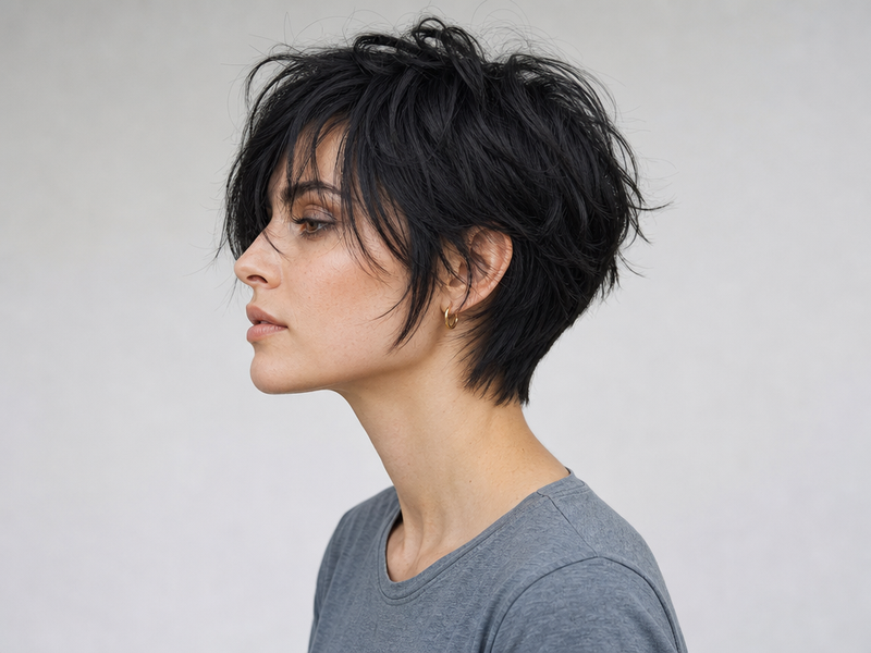 coupe courte avec frange