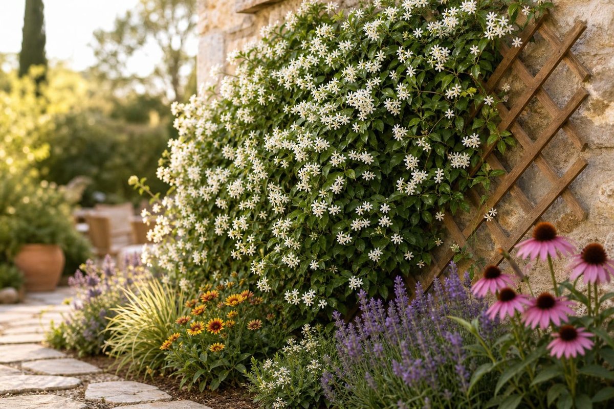 quelles plantes associer avec un jasmin étoilé