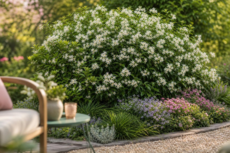 quelles plantes couvre-sol avec jasmin étoilé