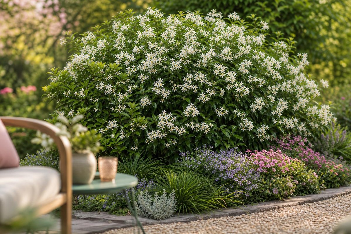 quelles plantes couvre-sol avec jasmin étoilé