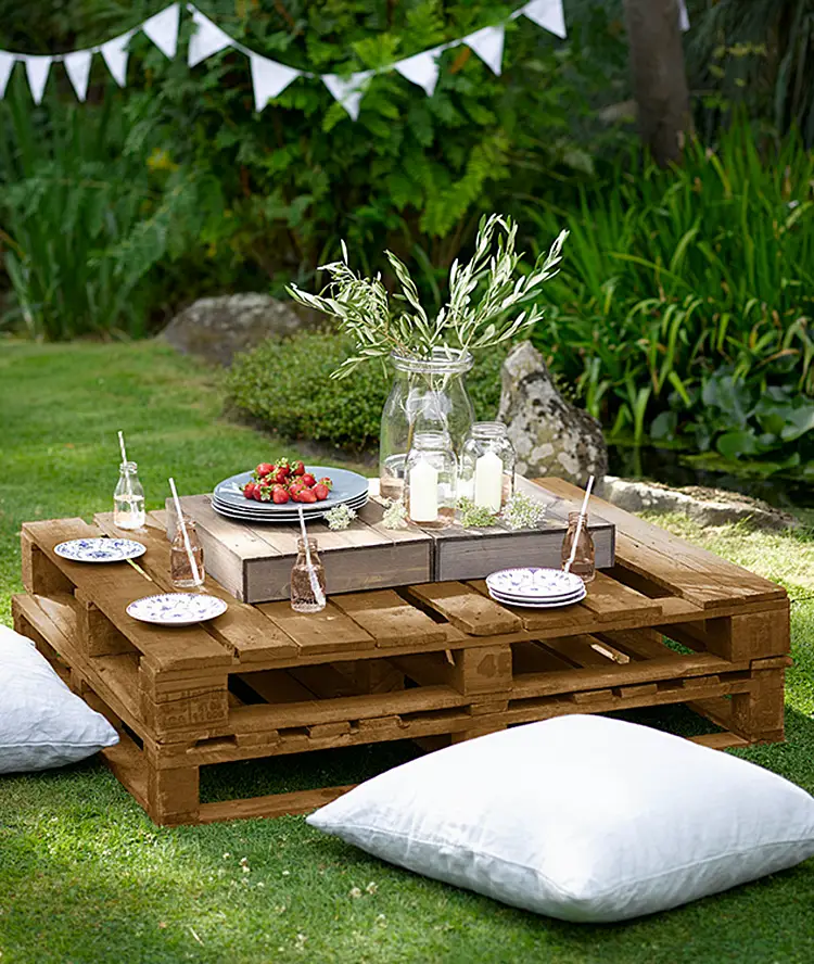 table comment faire un salon de jardin avec des palettes meubles fabriquer bois
