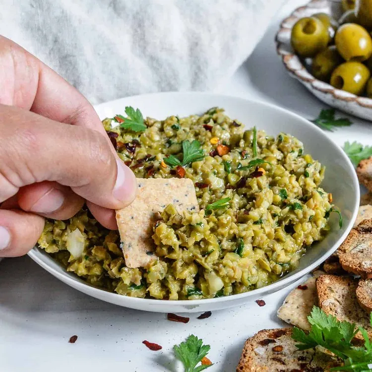 tapenade olive verte sans anchois recette apéro dînatoire facile et rapide