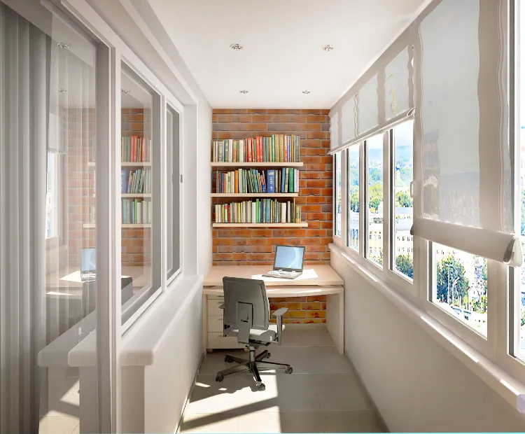 un balcon ferme servant bibliotheque comment aménager un balcon fermé idees loggia amenagement cosy meubles