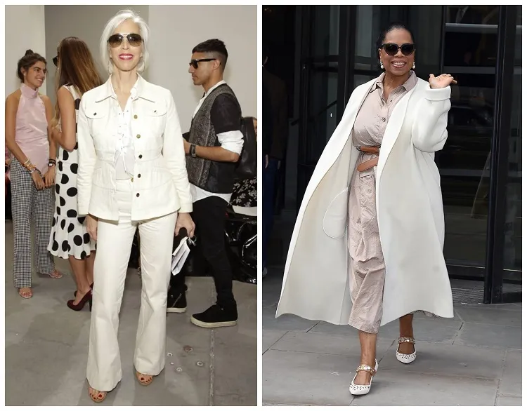 comment adopter le total look blanc après 50 ans femme tenue monochrome