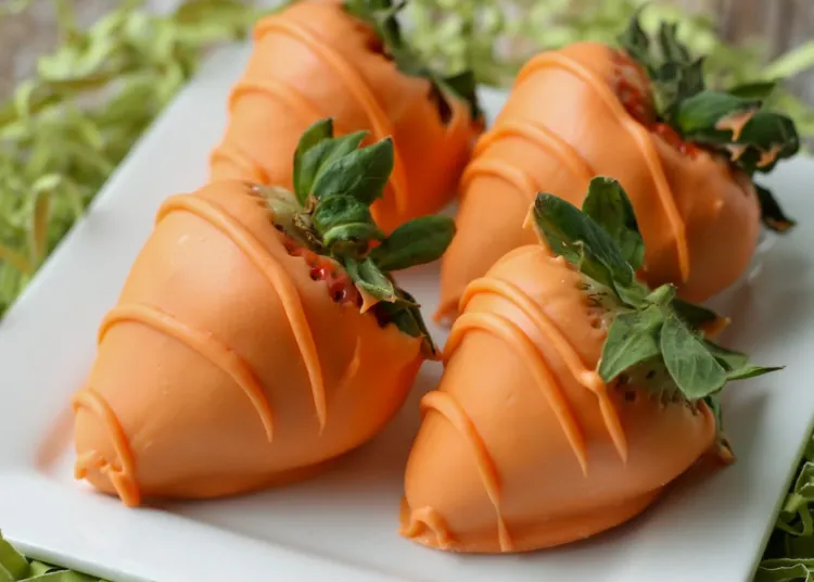 dessert de paques facile à faire impressionnant fraises au chocolat carottes