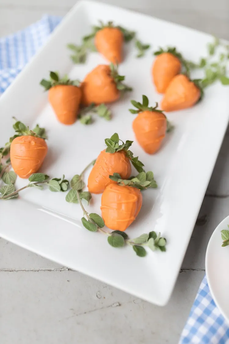 dessert de paques facile faire impressionnant fraises au chocolat carottes