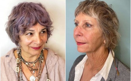 quelle coupe de cheveux femme tendance 2023 pour se rajeunir après 60 ans coupe courte shaggy effilé dégradé avec frange