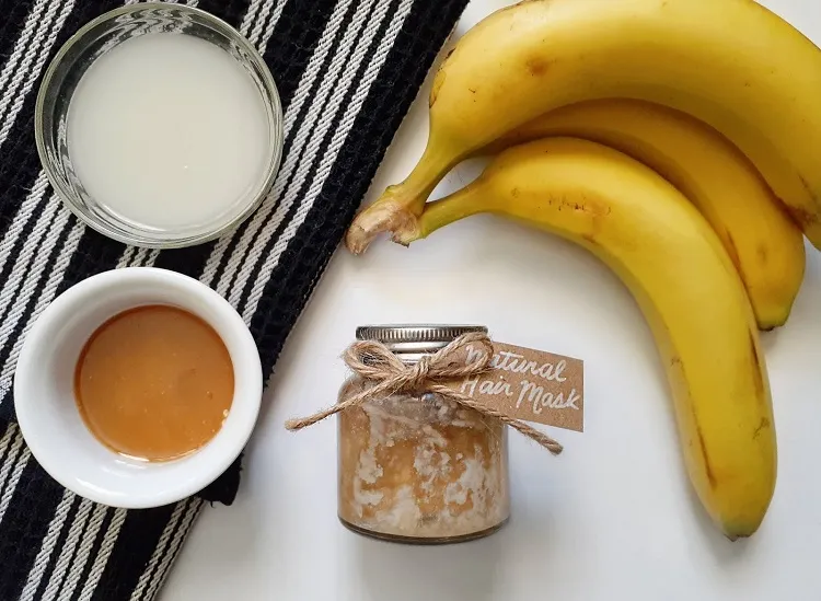 recette meilleur masque pour cheveux secs et abîmés bouclés frisées fait maison naturel miel banane yaourt