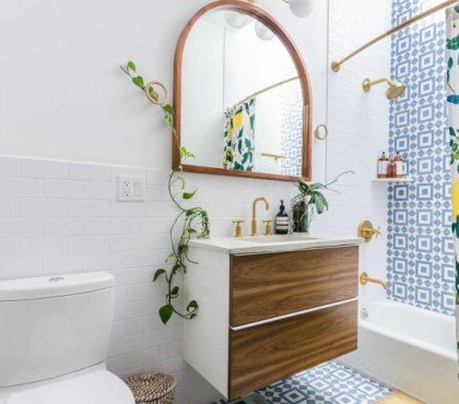 déco petites toilettes espace suspendu wc installations vert bois noir fenetre couleurs