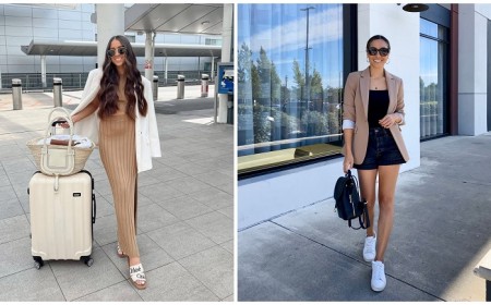 idées tenues chaussures voyages chics confortables femme vacances tenue avion été 2023