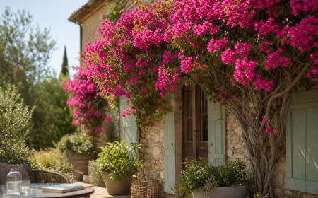planter un bougainvillier près d’un mur en pierre